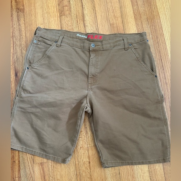 DICKIES FLEX MENS BROWN CARPENTER SHORTS SIZE 38(n - Picture 3 of 12